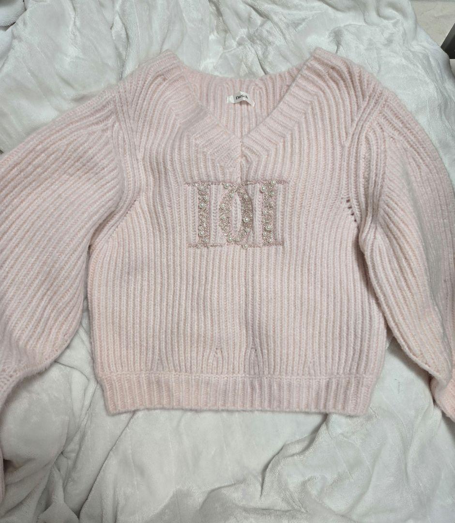 Darich ファンシービーズDDロゴボリュームニットトップス