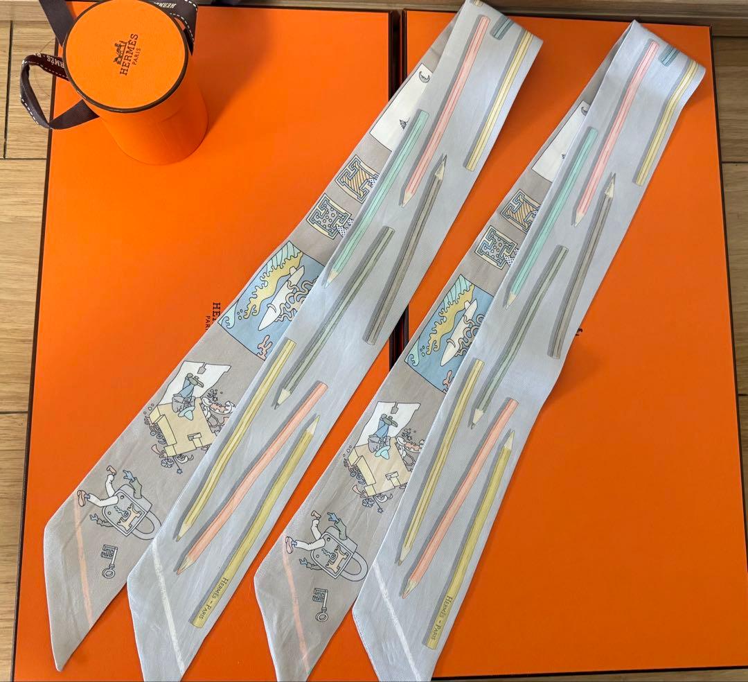 Hermès イラスト入りスカーフ