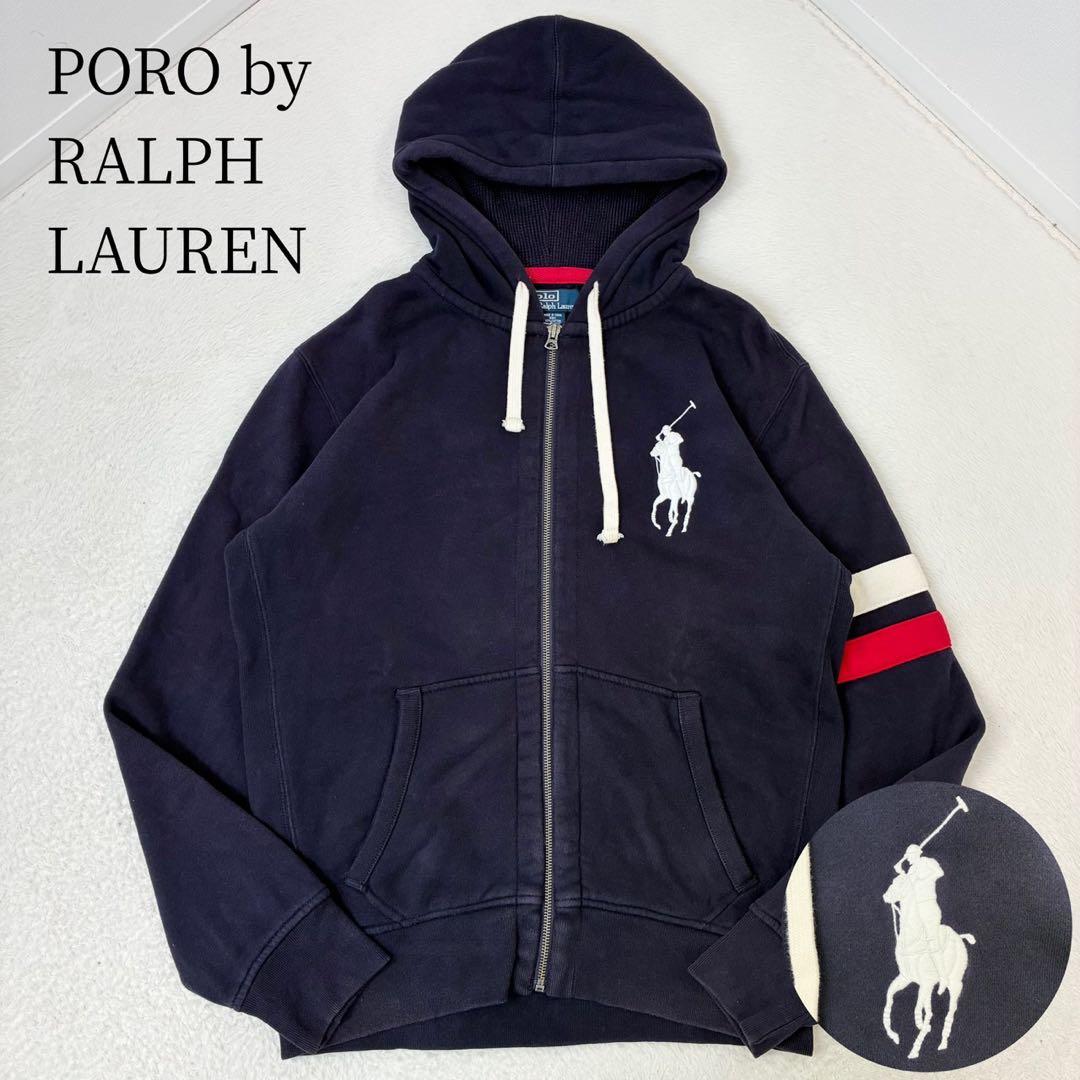 ポロバイラルフローレン　パーカー　ビックポニー　ネイビー　メンズMサイズ　y2k