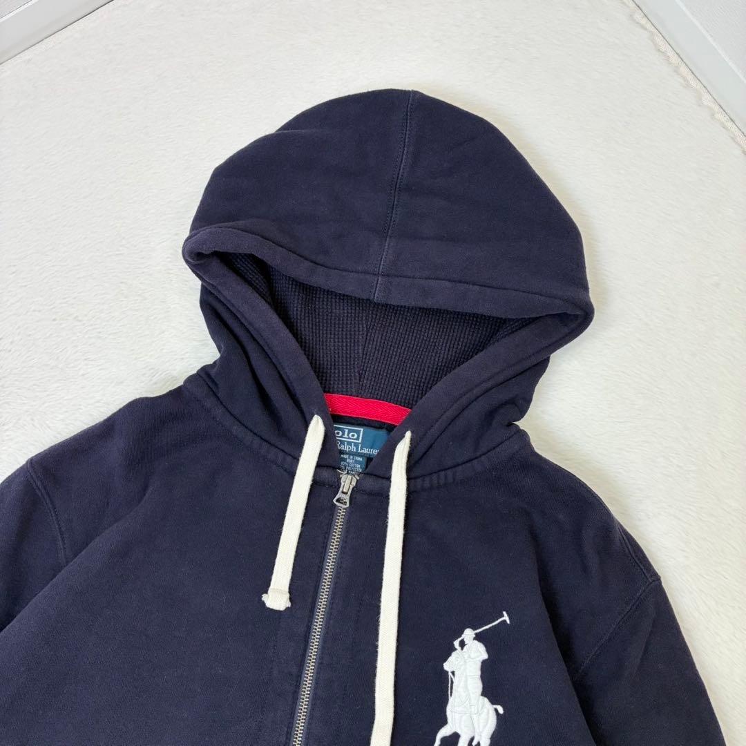ポロバイラルフローレン　パーカー　ビックポニー　ネイビー　メンズMサイズ　y2k