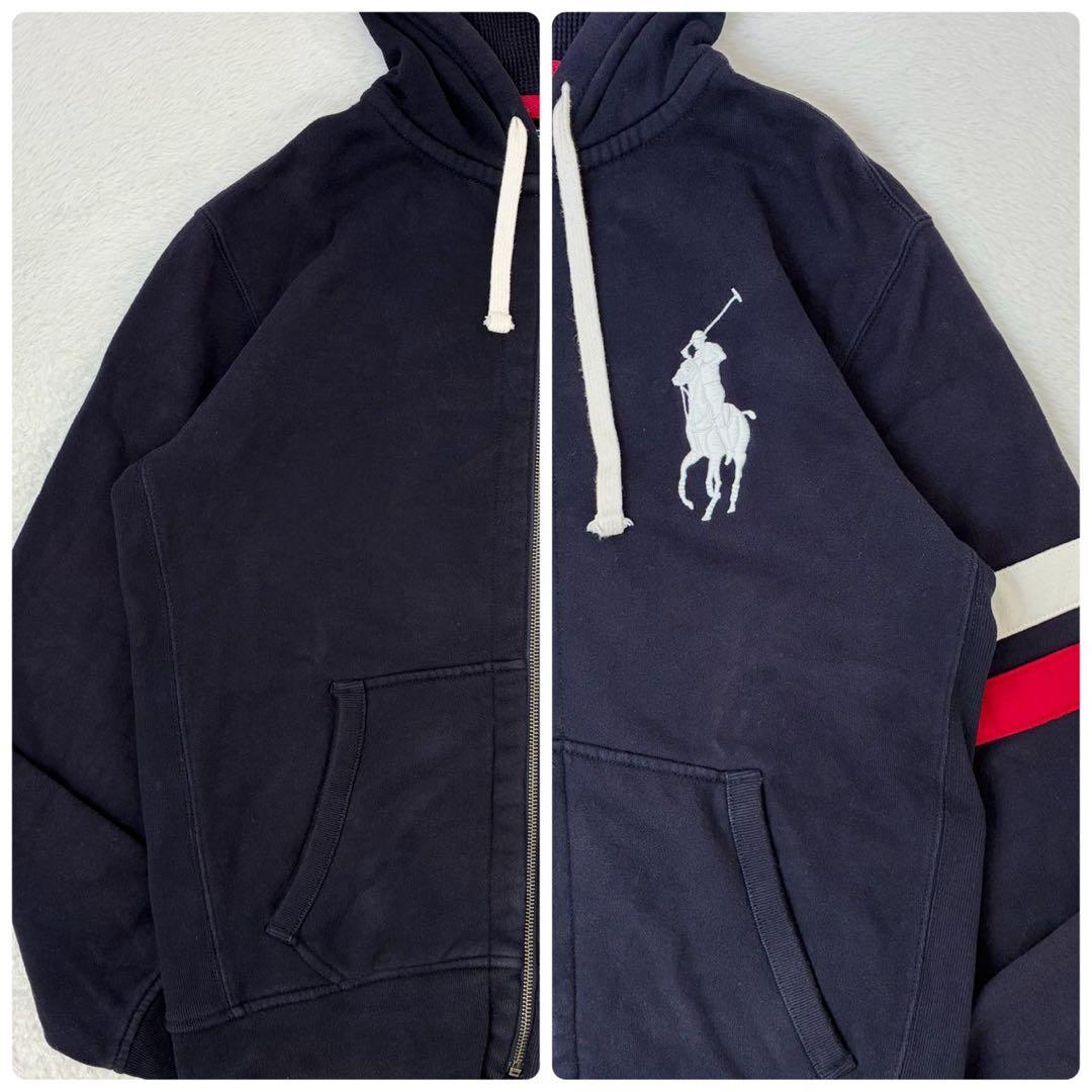 ポロバイラルフローレン　パーカー　ビックポニー　ネイビー　メンズMサイズ　y2k