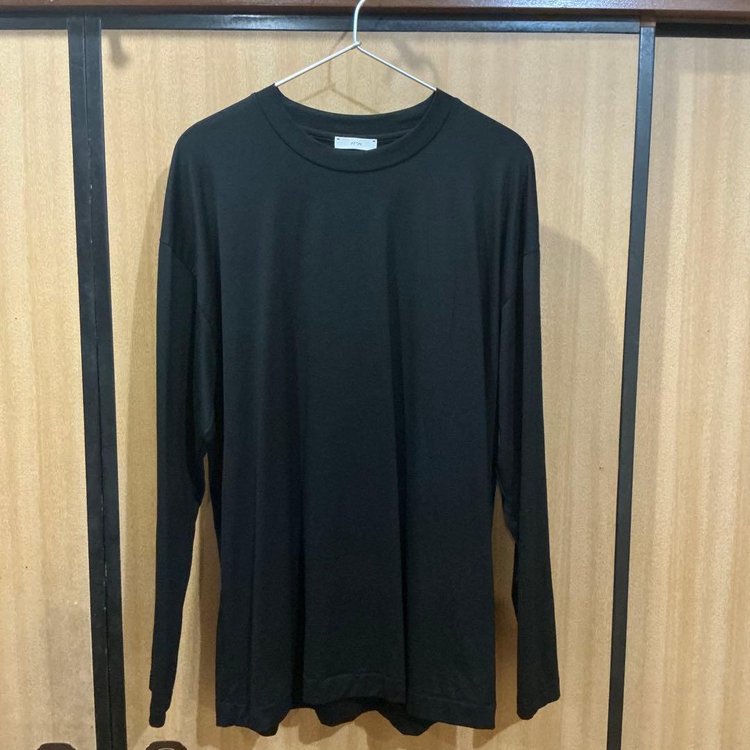ATON SUVIN60/2 OVERSIZED L/S T-SHIRT 黒　4