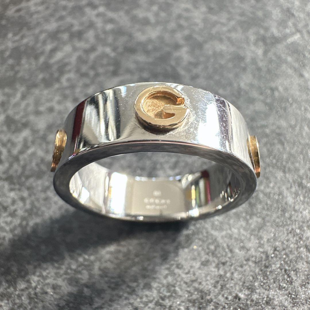 GUCCI ロゴ入りリング シルバー/ゴールド