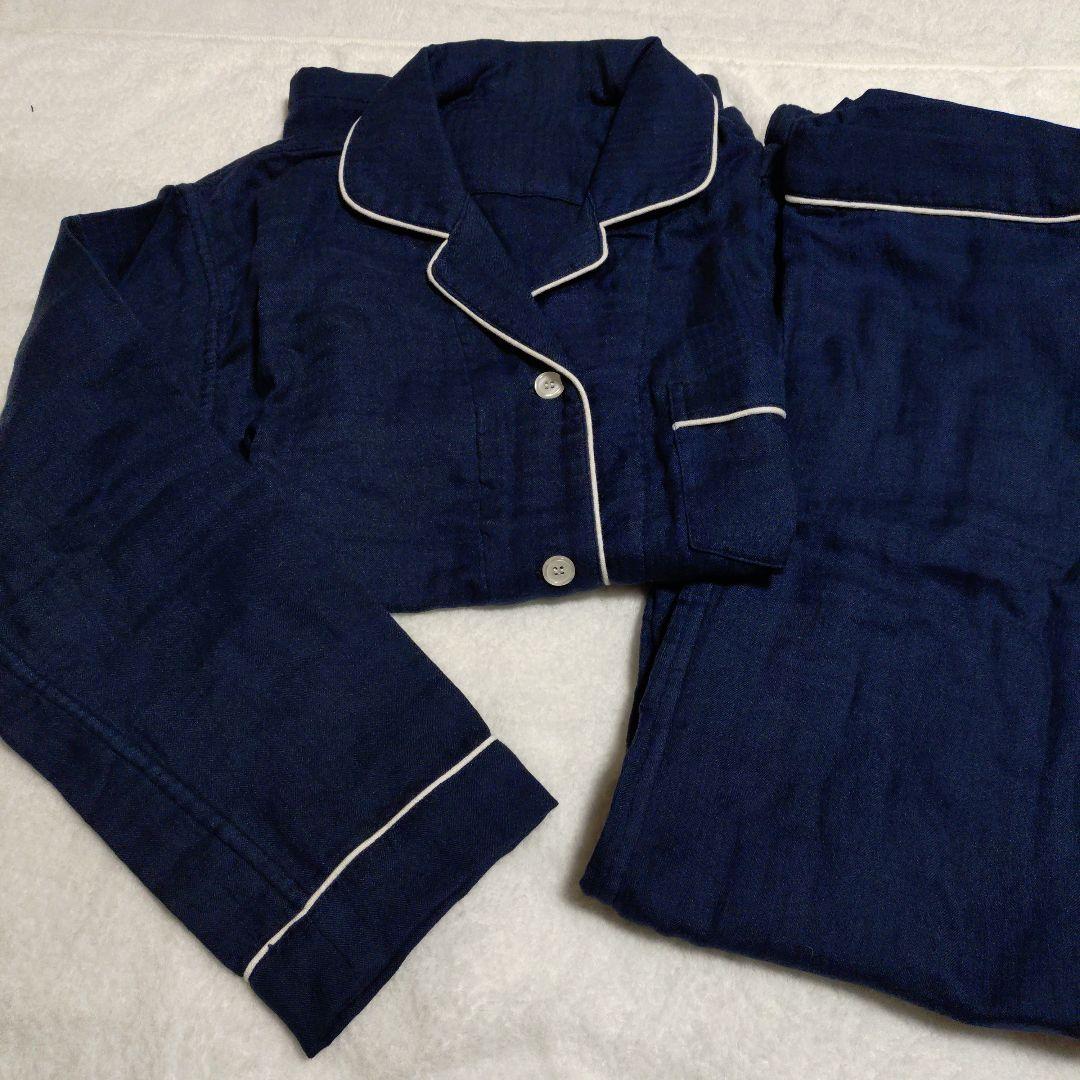 UCHINO マシュマロガーゼ　　　　ネイビー パイピング付き パジャマ