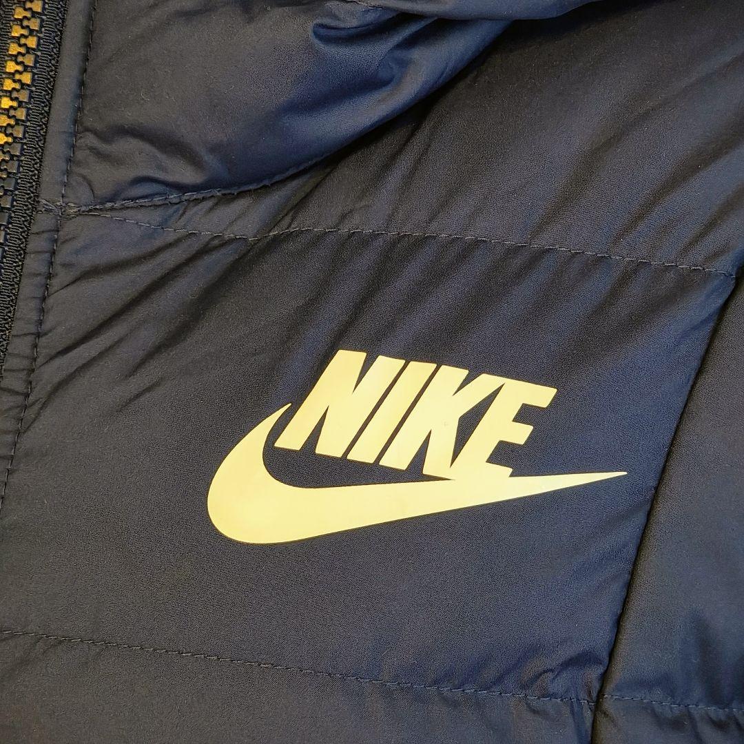 美品 NIKE ナイキ ロングダウンフィルコート ベンチコート XL ネイビー