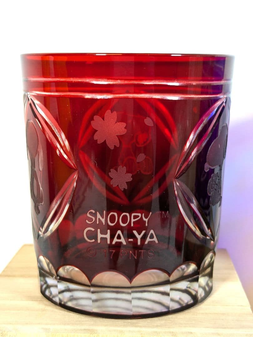 【切り子グラス】スヌーピー茶屋　 切子グラス 2個セット