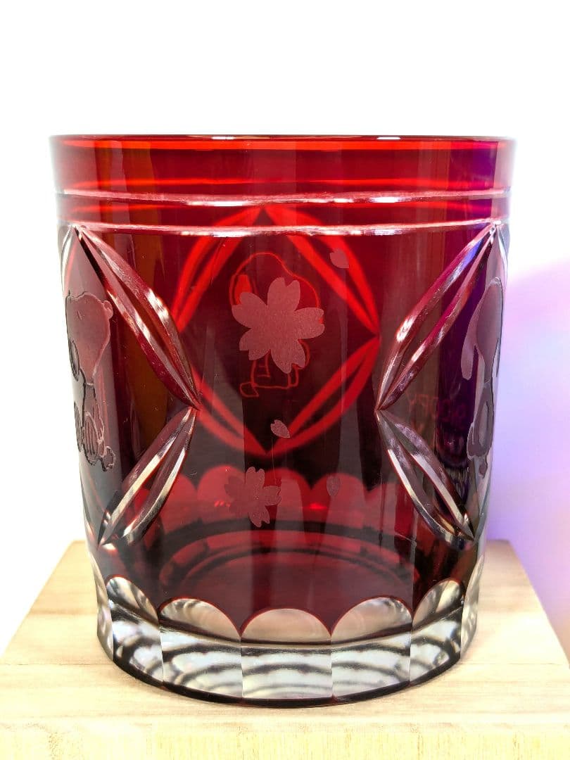 【切り子グラス】スヌーピー茶屋　 切子グラス 2個セット