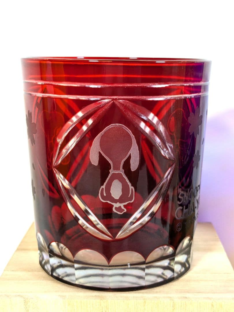 【切り子グラス】スヌーピー茶屋　 切子グラス 2個セット