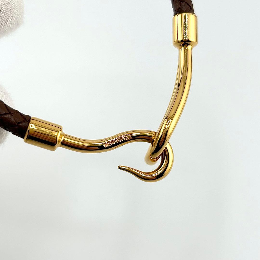 ✨極上美品✨　HERMES ブレスレット　バングル　ジャンボ　編み込み　ゴールド