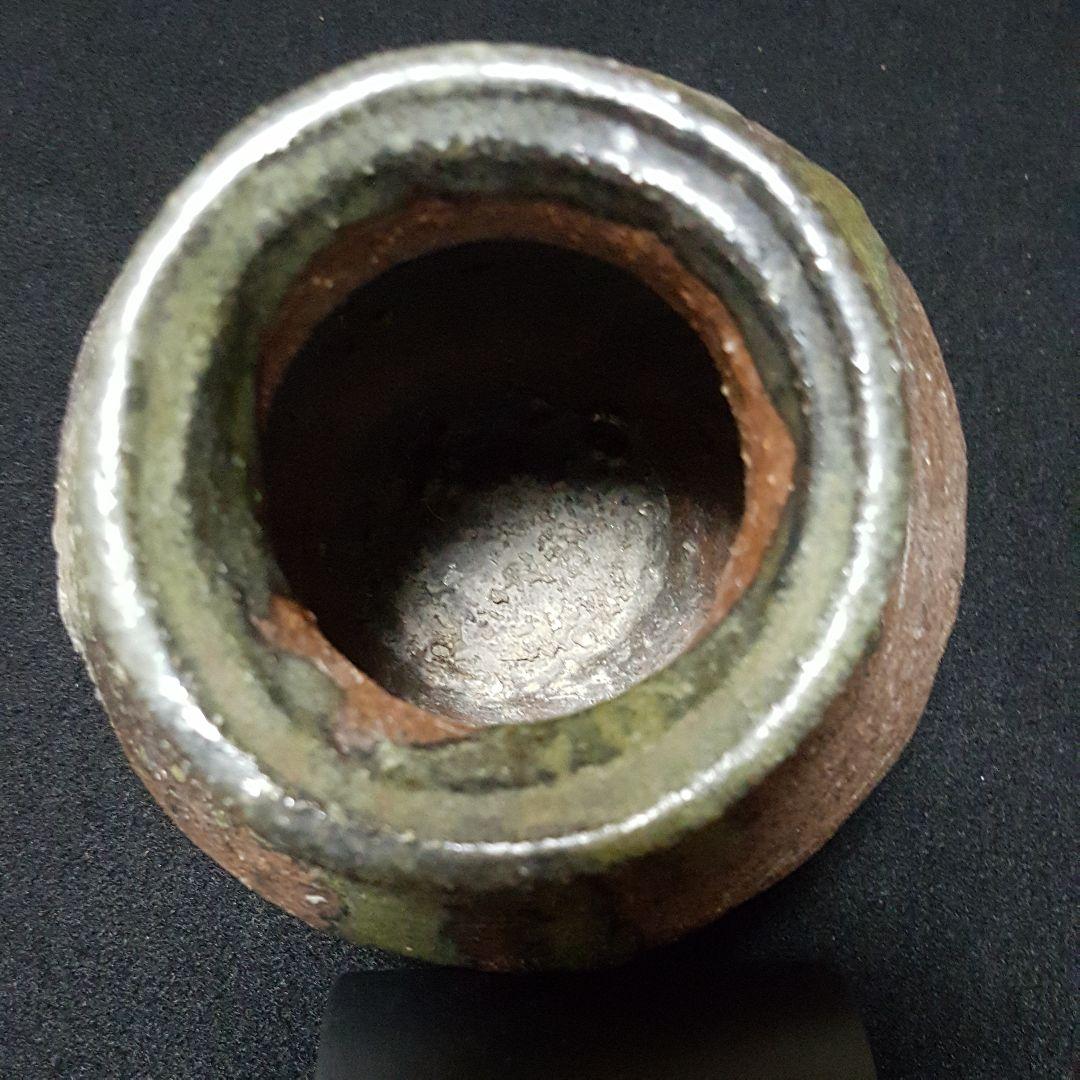 【古常滑】三筋壺　降物　趣ある窯くっつき　古物　お経の入れ物　三本の筋が特徴！！