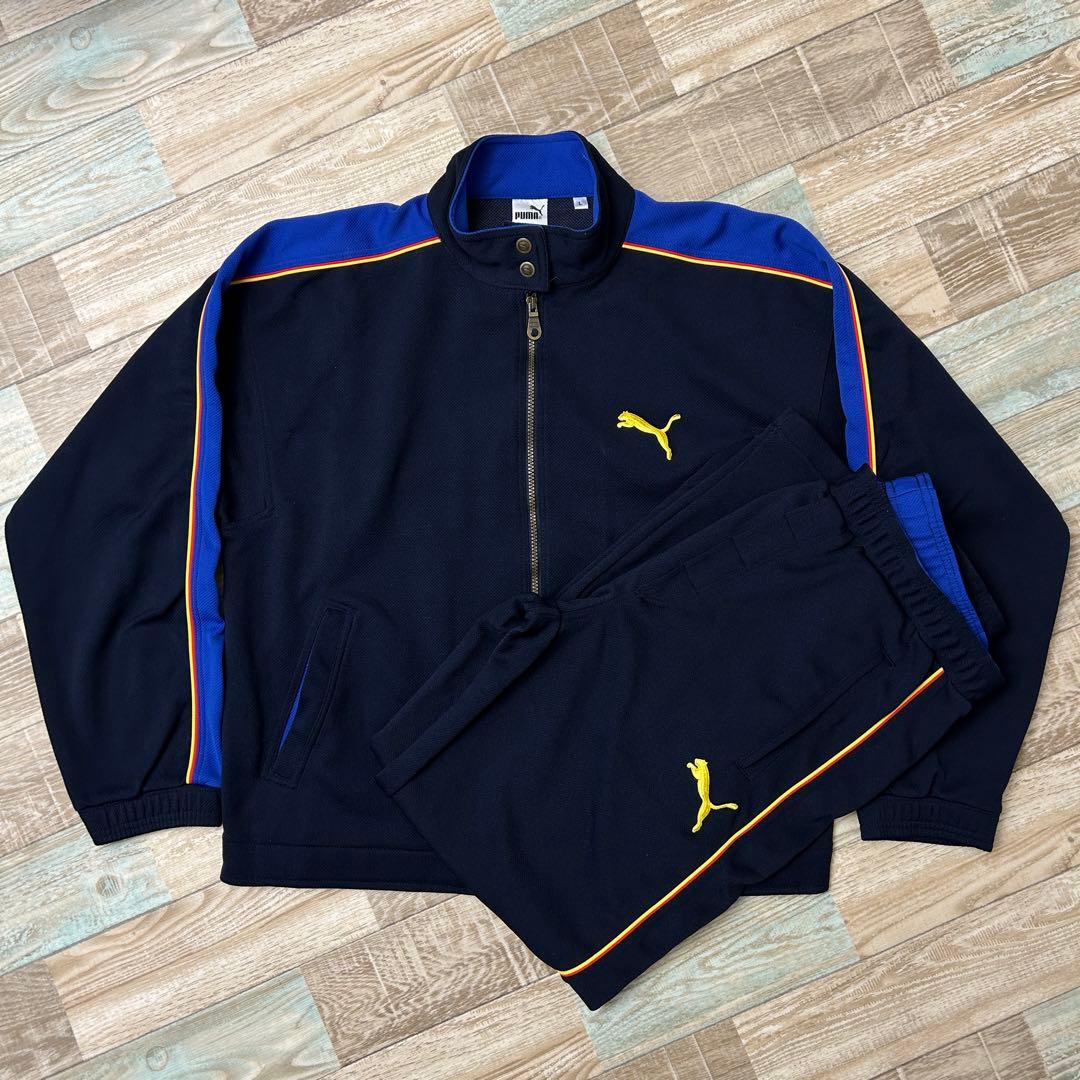 PUMA プーマ ジャージ セットアップ トラックジャケット レトロ L 紺