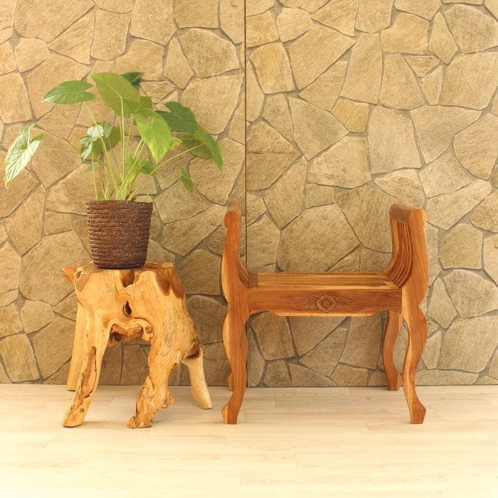 訳あり アジアン チーク家具 無垢 デザインスツール リゾートチェア 椅子 腰掛