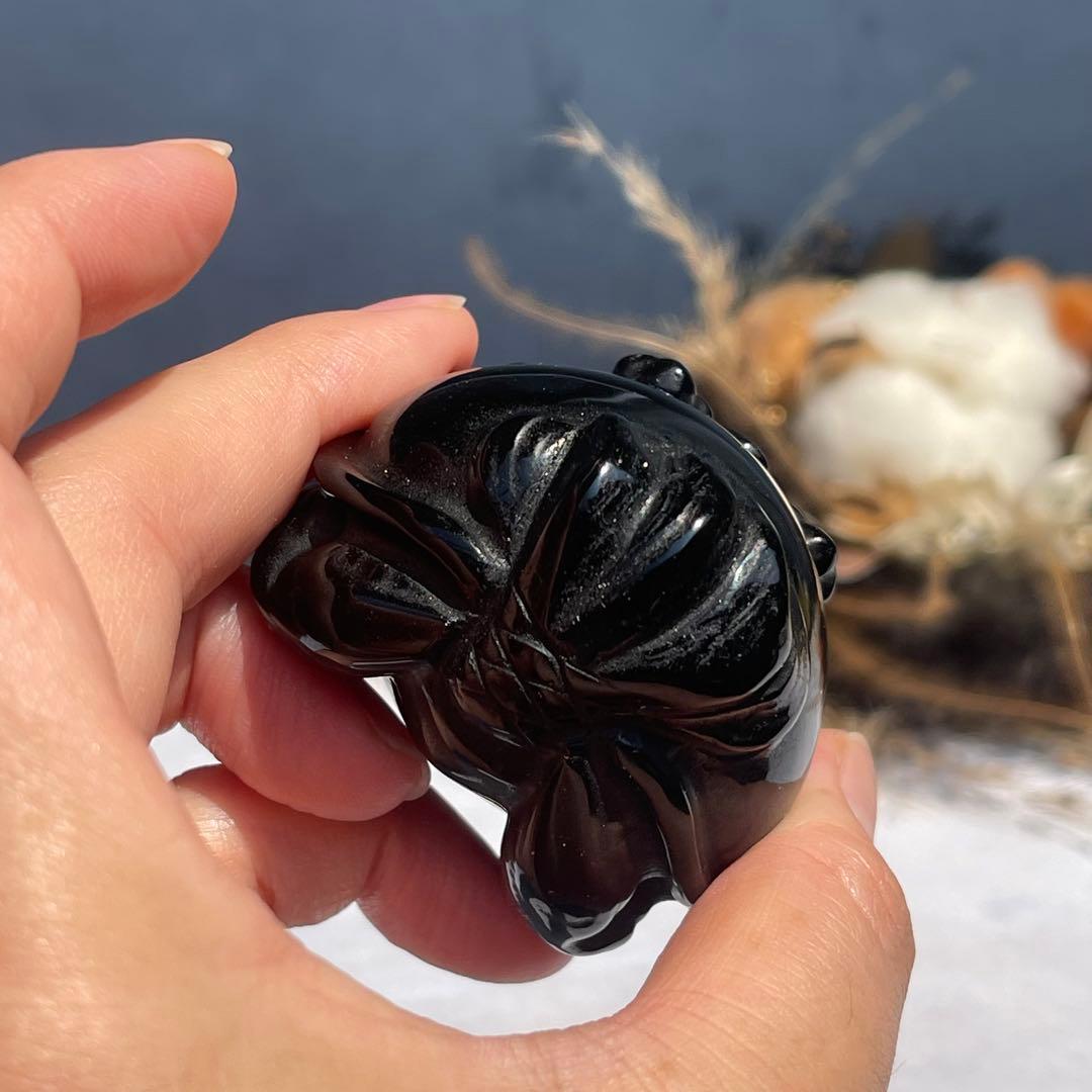 ブラックオブシディアン 龍亀 ロングイ