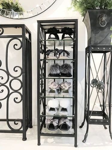 大理石 アイアン スリッパラック ガラス 玄関 収納 ホテルライク