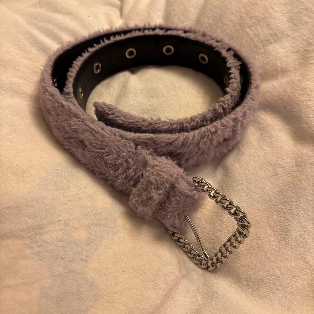 AFB fur belt ファーベルト パープル