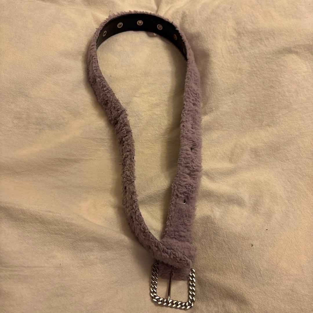 AFB fur belt ファーベルト パープル