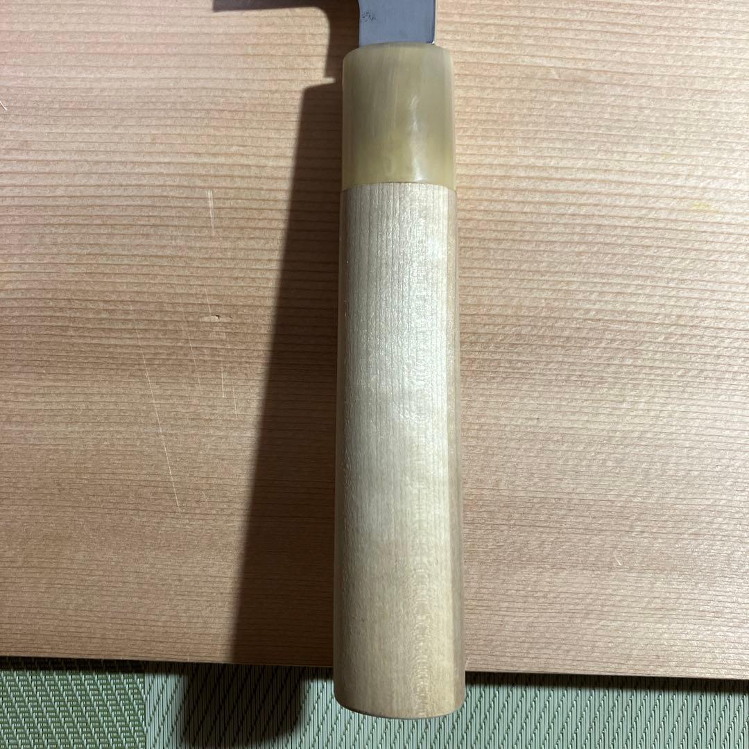 京都有次　本焼薄刃包丁　修理品　天然砥石で研ぎ済み