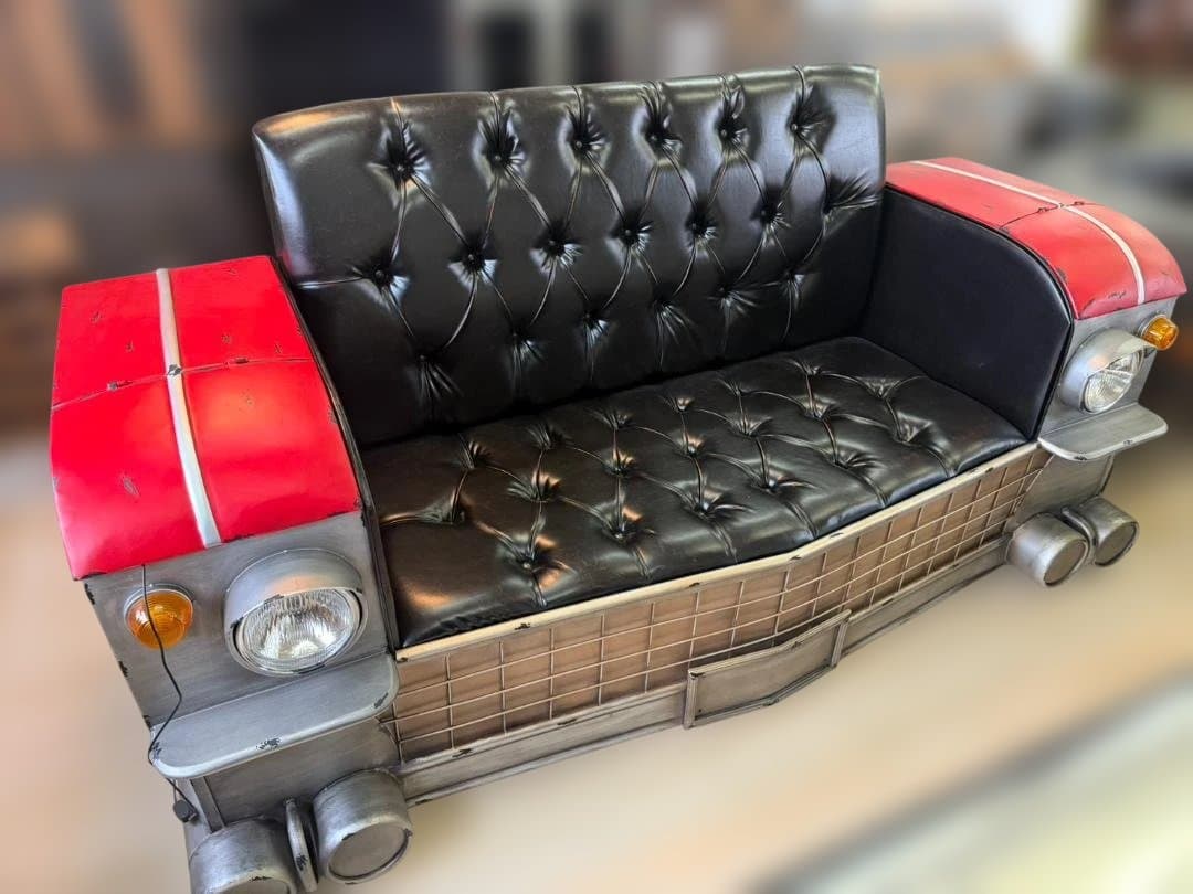 光る　ソファ　3人掛け　ヴィンテージカー　車　アメリカン　3Pソファ　イス　椅子