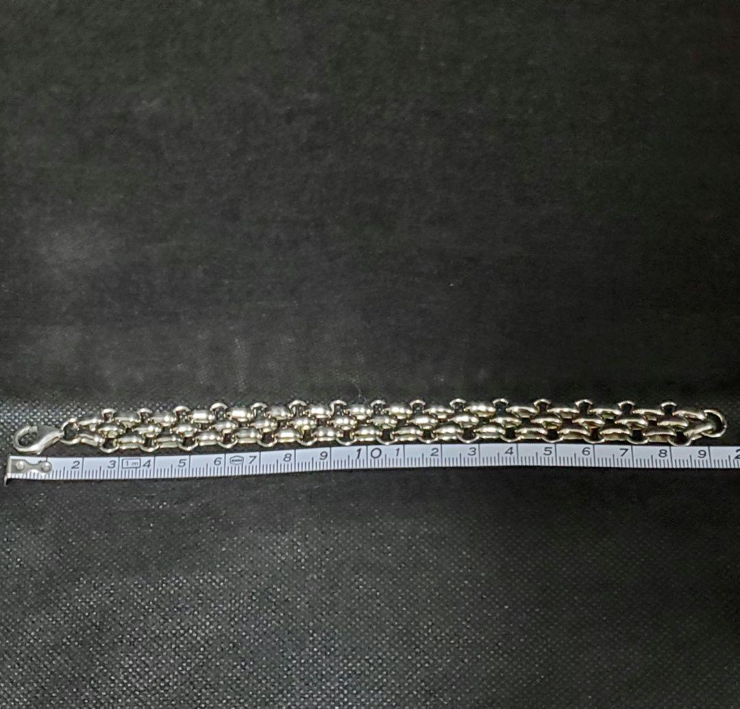 3連チェーンブレスレット SILVER925 極太 太め 大きめ シルバー925