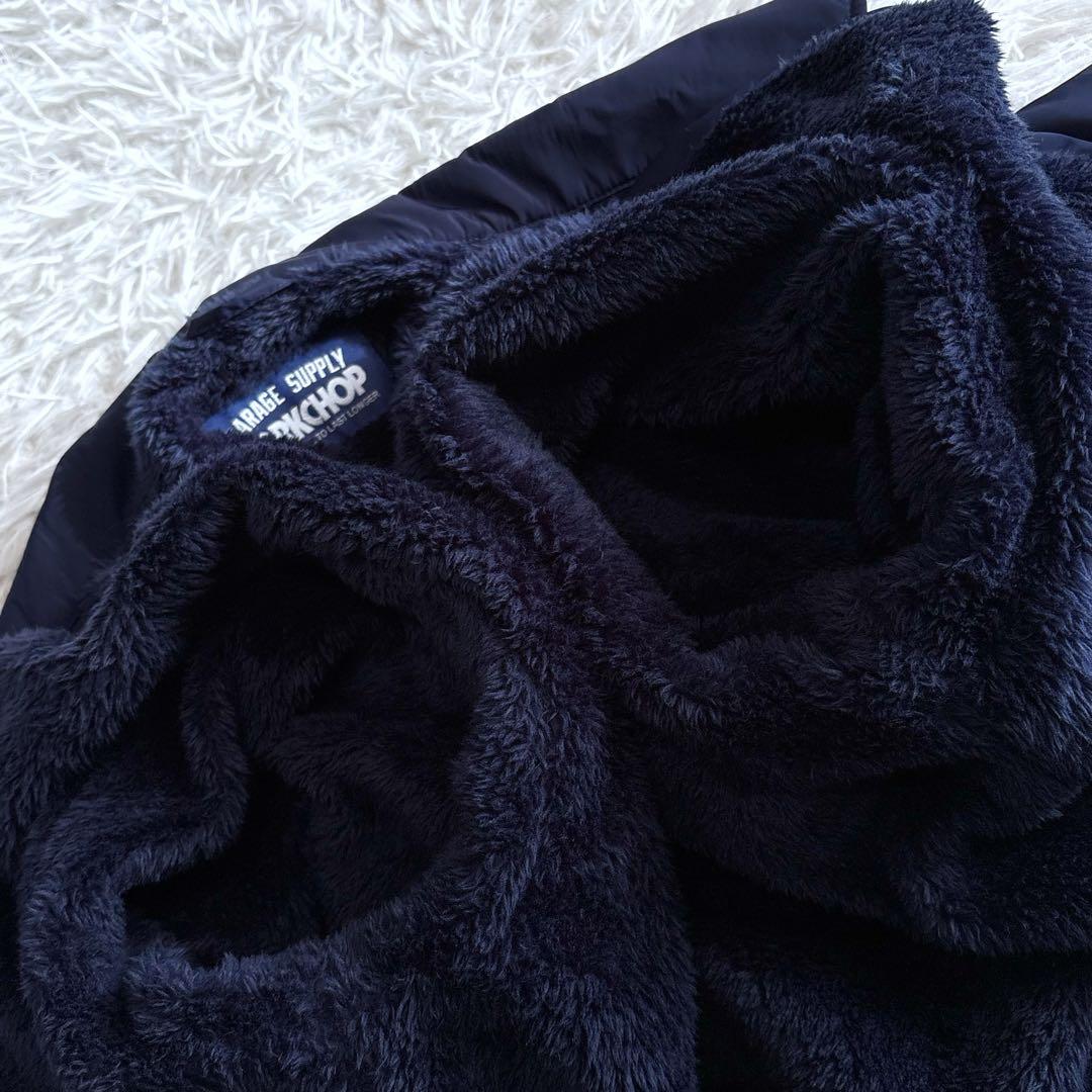 美品 ポークチョップ コーチジャケット 裏ボア ネイビー L