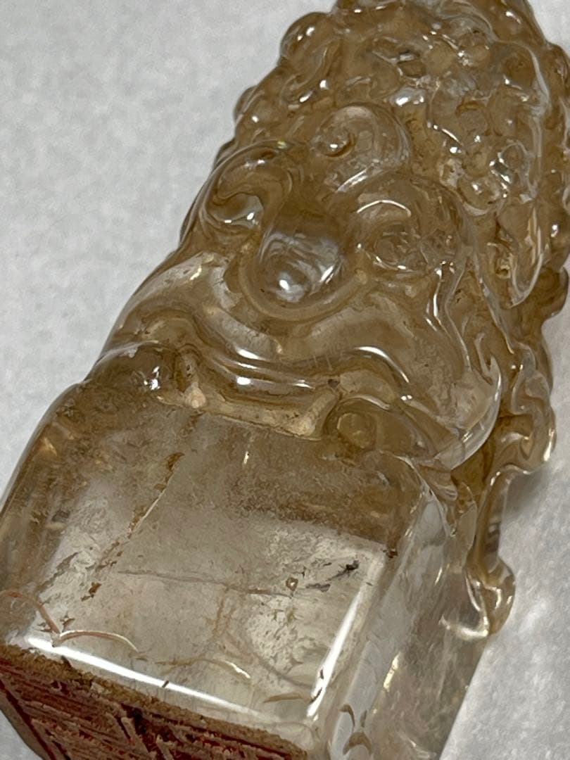 天然水晶 印章置物 年代品高品質 天然石 原石 置物大逸品 骨董 古美術品