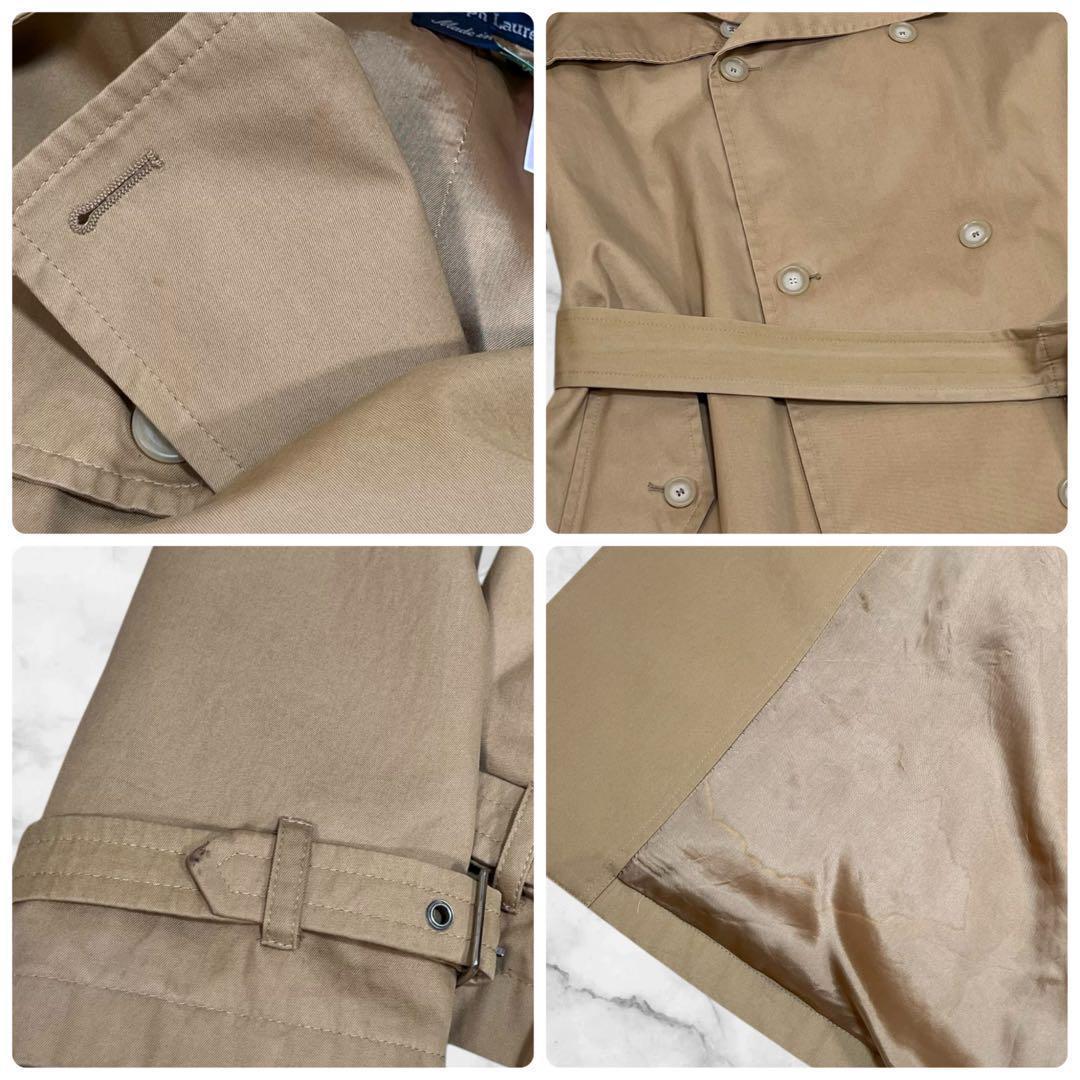 ポロバイ ラルフローレン　一枚袖 トレンチ コート　イタリア製　ロング丈　90s