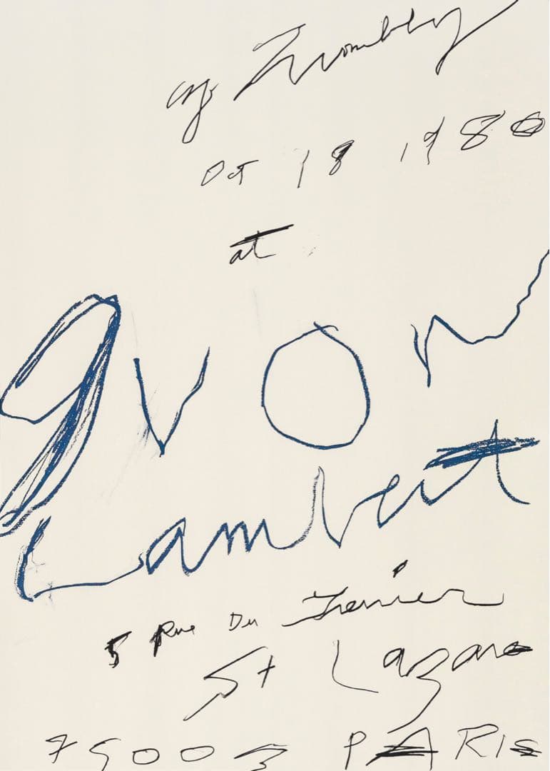 本国パリ完売! Cy Twombly Print (1980)人気ポスター