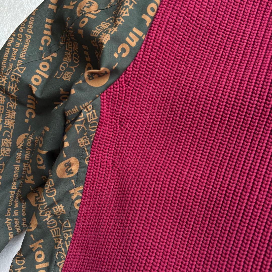 kolorステンカラーコート 総柄 ニット ドッキング 3