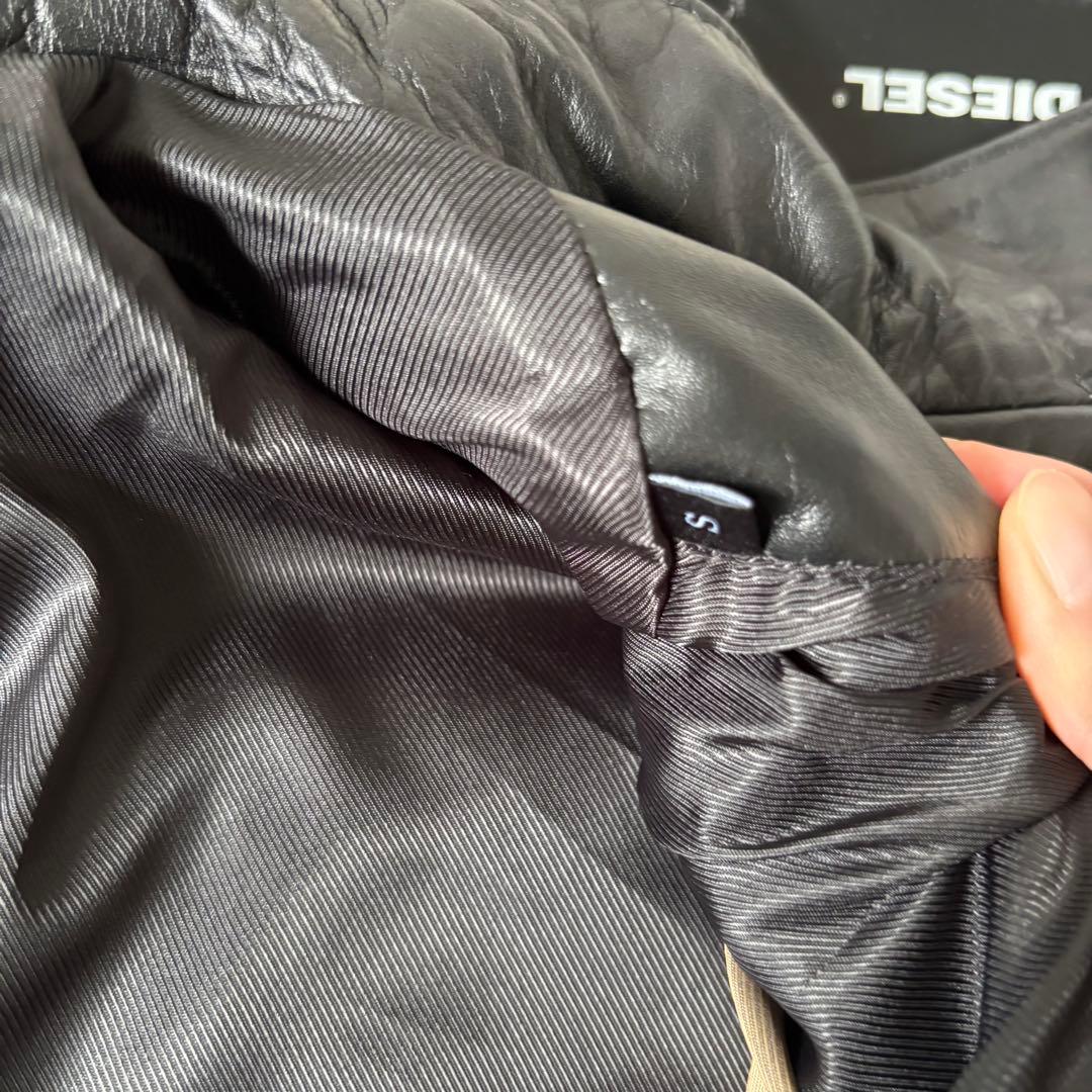 【タグあり✨】ディーゼル　レザージャケット　ライダース　シングル　ブラック　牛革