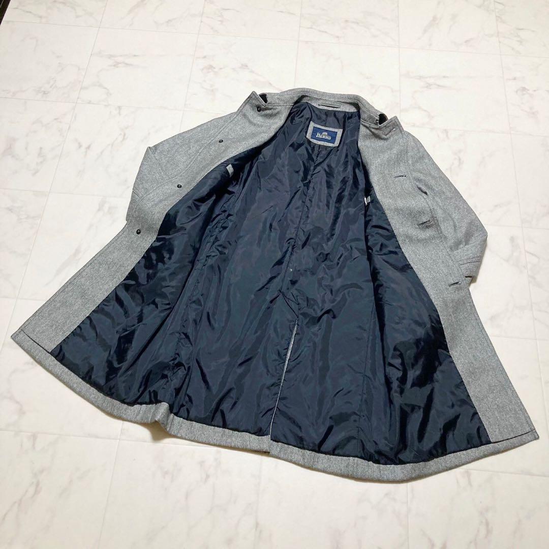 未使用 HERNO ヘルノ ウール トレンチコート グレー ベルト 46 S