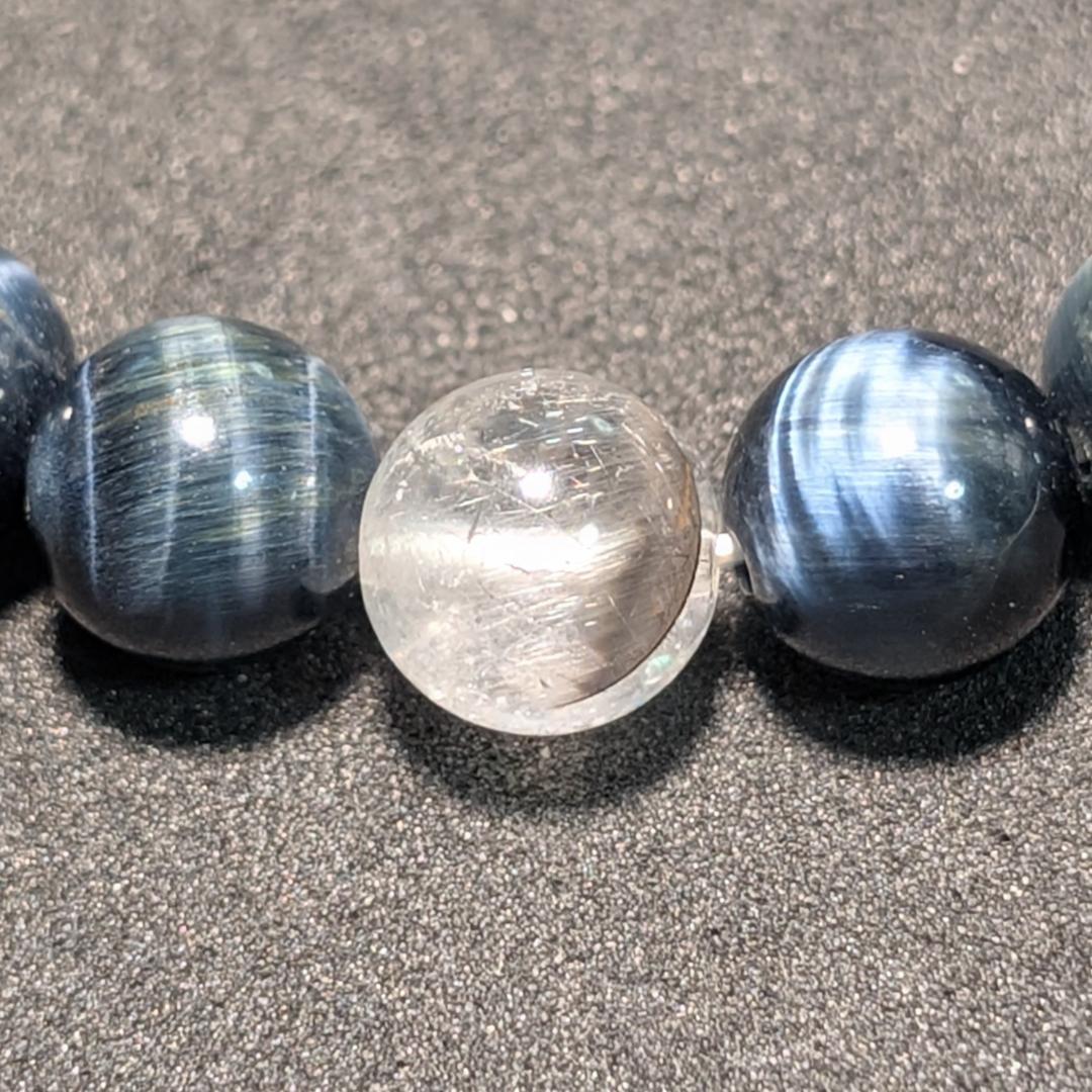 最強仕事運！プラチナルチル × ブルータイガーアイ ブレスレット 8ミリ 数珠