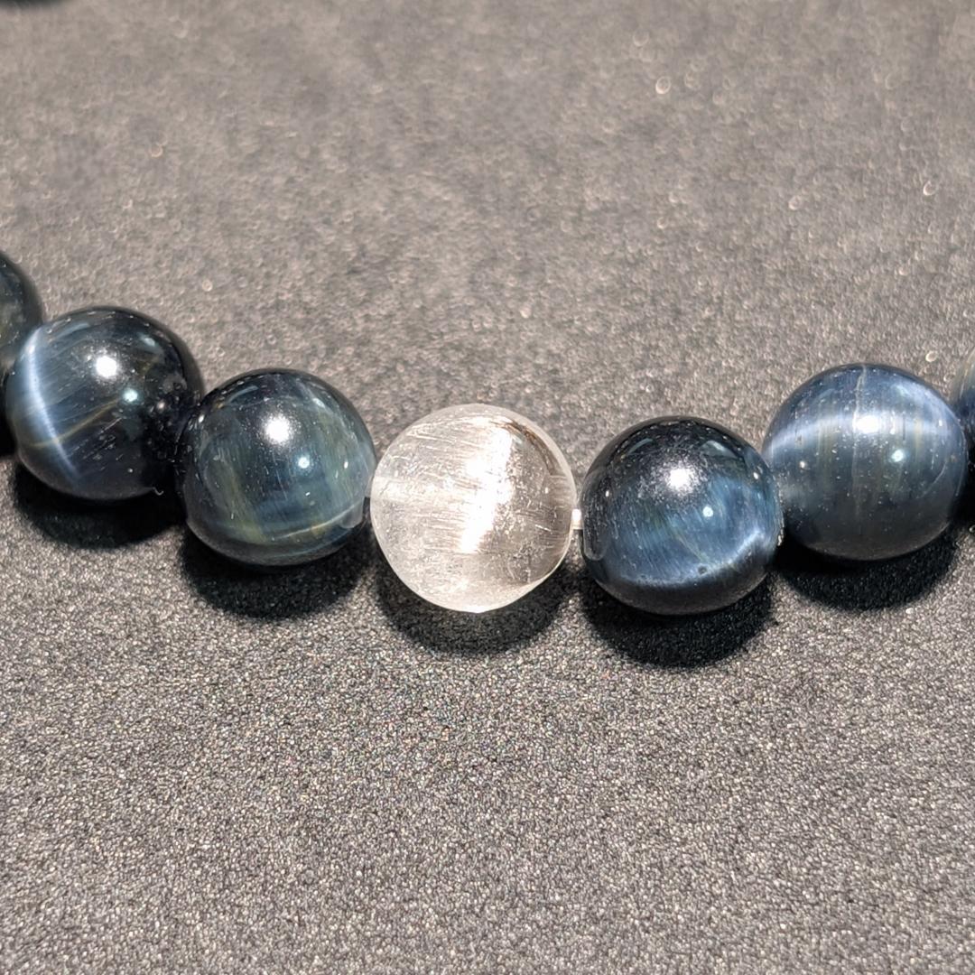 最強仕事運！プラチナルチル × ブルータイガーアイ ブレスレット 8ミリ 数珠