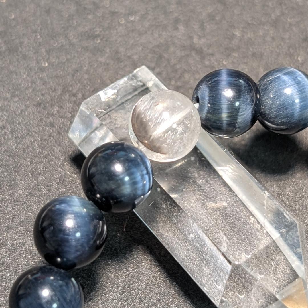 最強仕事運！プラチナルチル × ブルータイガーアイ ブレスレット 8ミリ 数珠