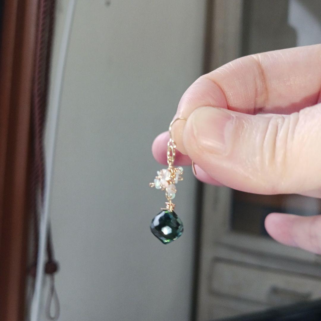 チャムチャム様冬色現品限り　薄雪色のピアス他14kgf