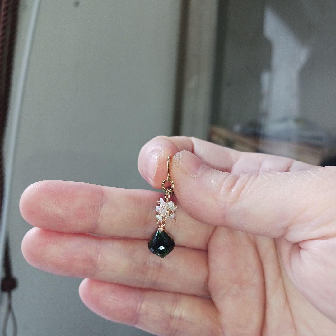 チャムチャム様冬色現品限り　薄雪色のピアス他14kgf