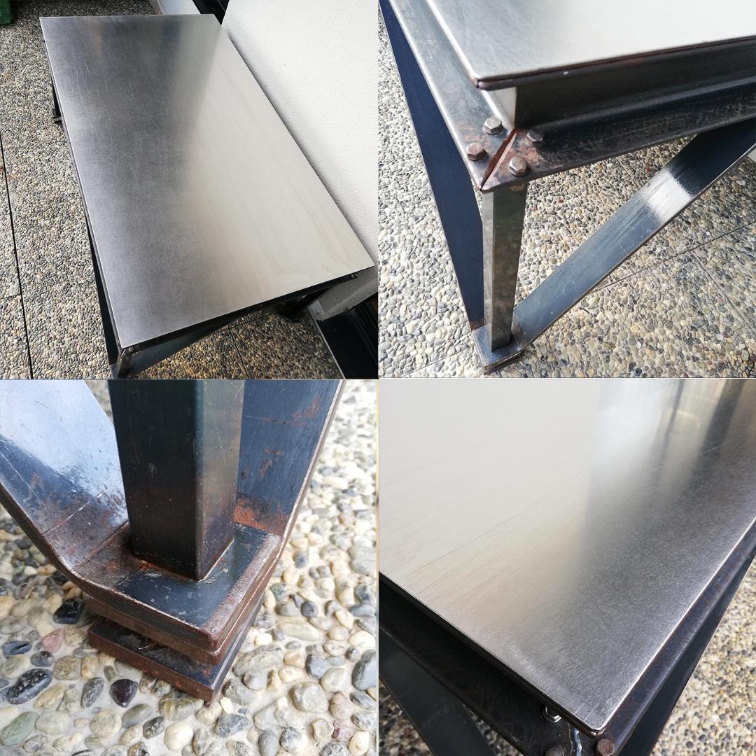 希少 カスタムメイド◆全て鉄のローテーブル インダストリアル ワークテーブル