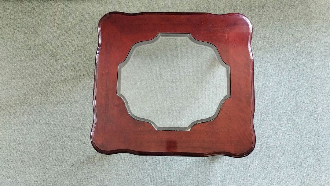 y　英国風ローテーブル　猫脚　ガラステーブル