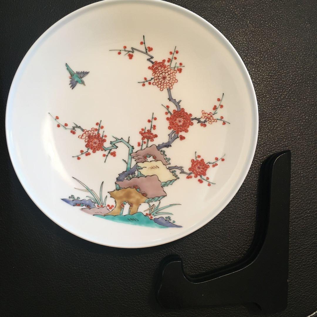 十四代 酒井田柿右衛門 錦梅鳥文額皿 共箱