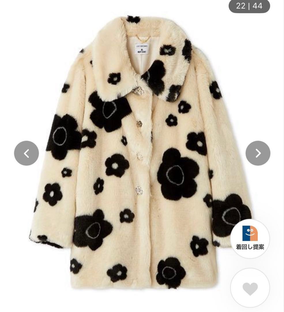 【LILY BROWN×MARY QUANT】デイジービジュー釦ファーコート