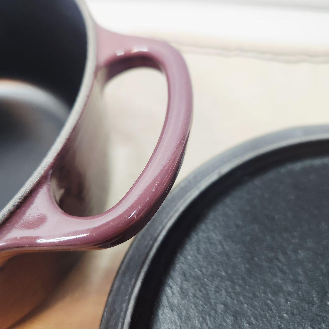 ルクルーゼ ココット ロンド 18cm フィグ ゴールドツマミ