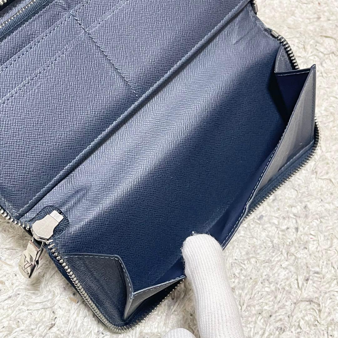 【美品】ルイヴィトン 長財布　ジッピーウォレット　ヴェルティカル　タイガ　紺系