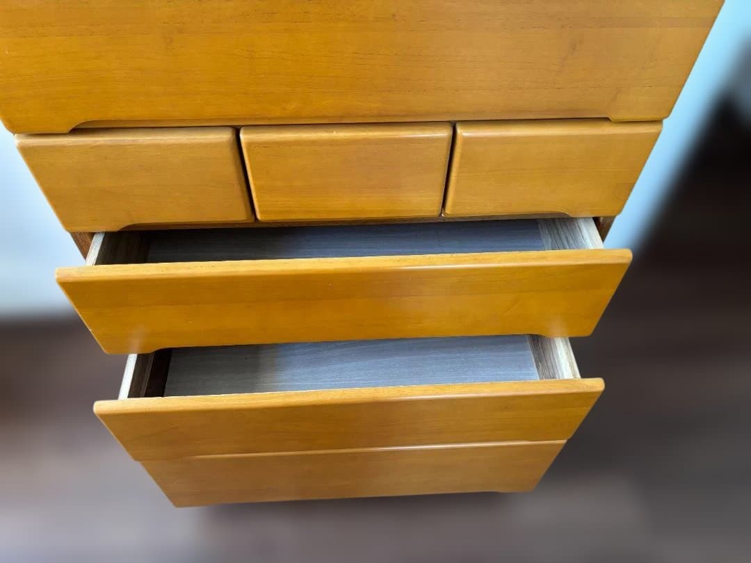 【送料込み】ニトリ　天然木　ハイチェスト フジ　6段チェスト タンス