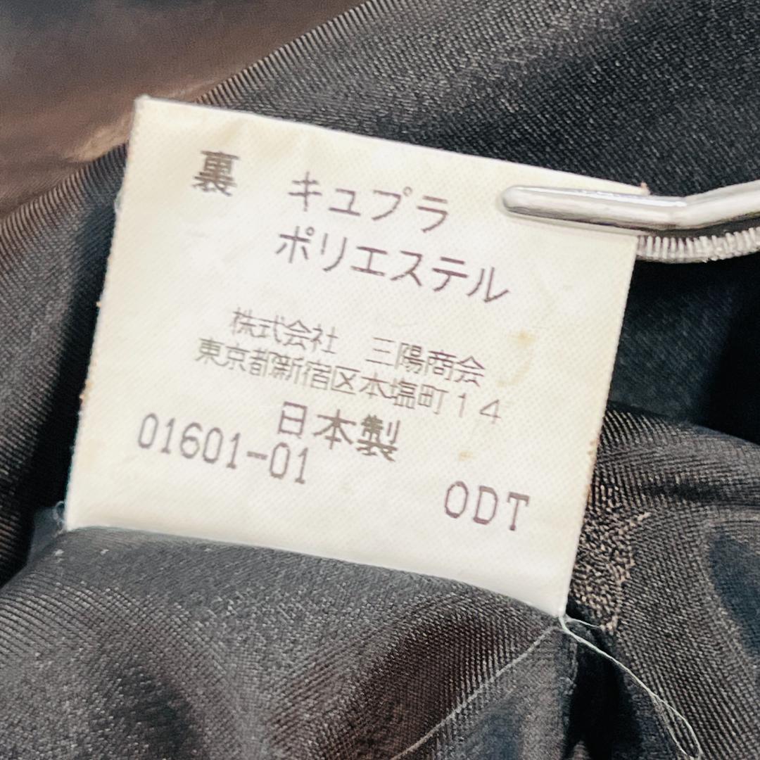 【バーバリーロンドン】ステンカラーコート　黒色　比翼　カシミヤ　裏地総柄　M～L