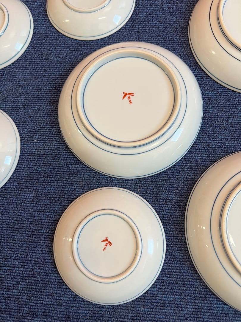 1156  有田焼　其泉   果実絵　中皿3客　小皿4客　未使用