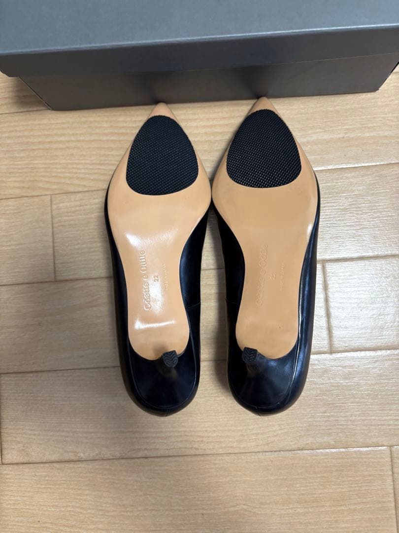 新品 オデット エ オディール ブラック　ポインテッドパンプス45↑