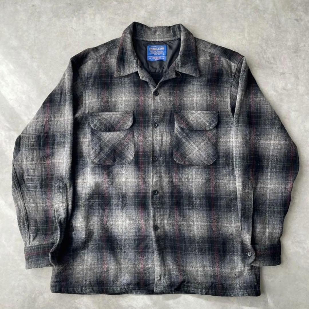 k*e様 PENDLETON ペンドルトン オープンカラーシャツ チェック Lサ