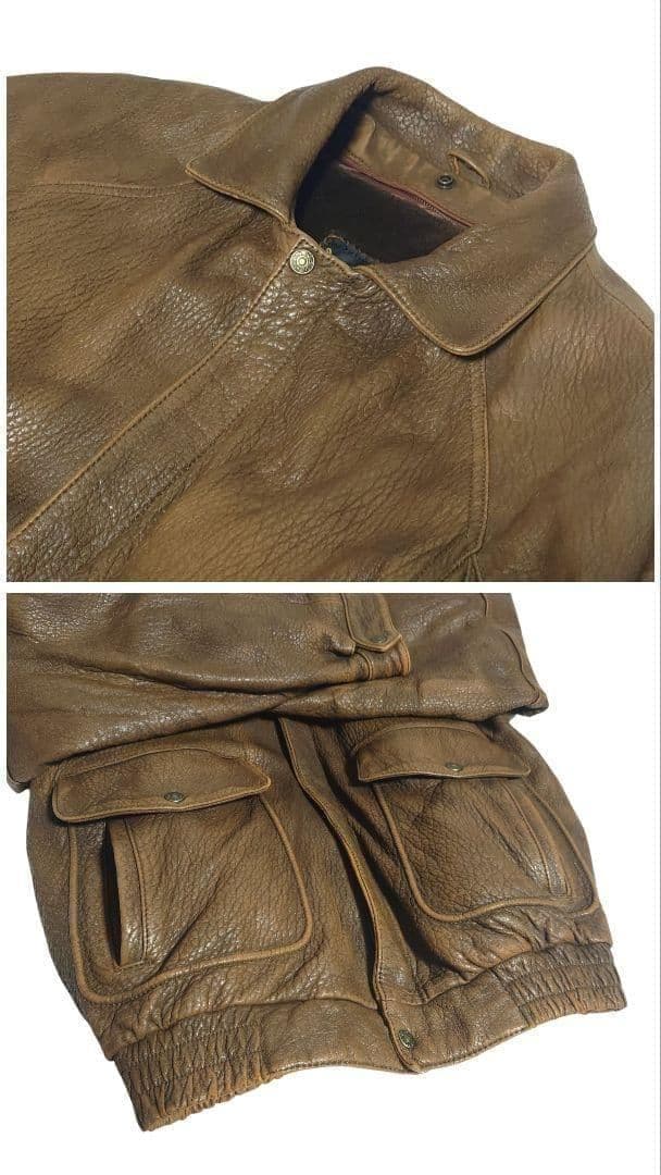 フライトジャケット リアルレザー 羊革 G-1 A-2 ライナー ブラウン 42