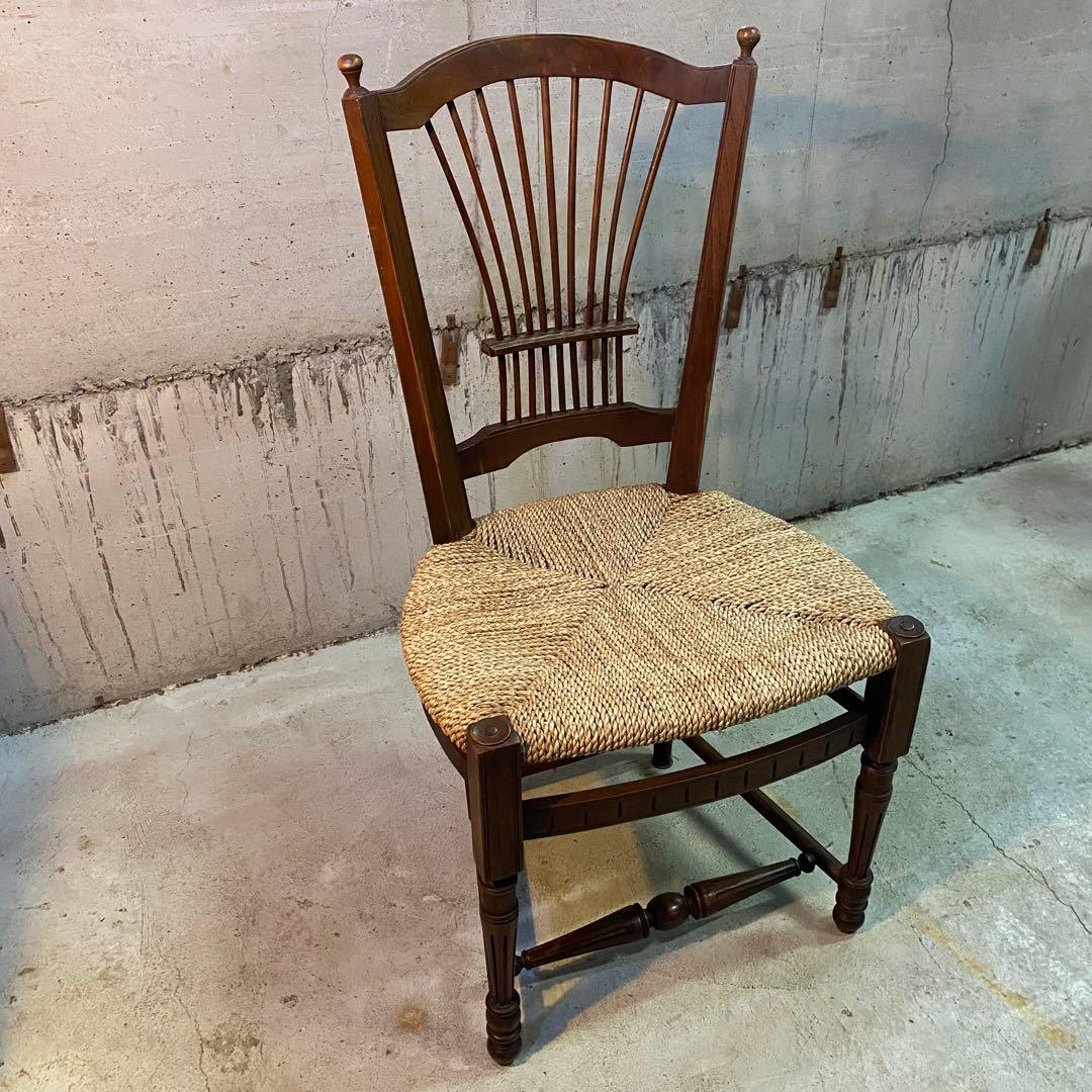 ②西洋　アンティーク　ヴィンテージ　カントリー　ペーパーコード　チェア