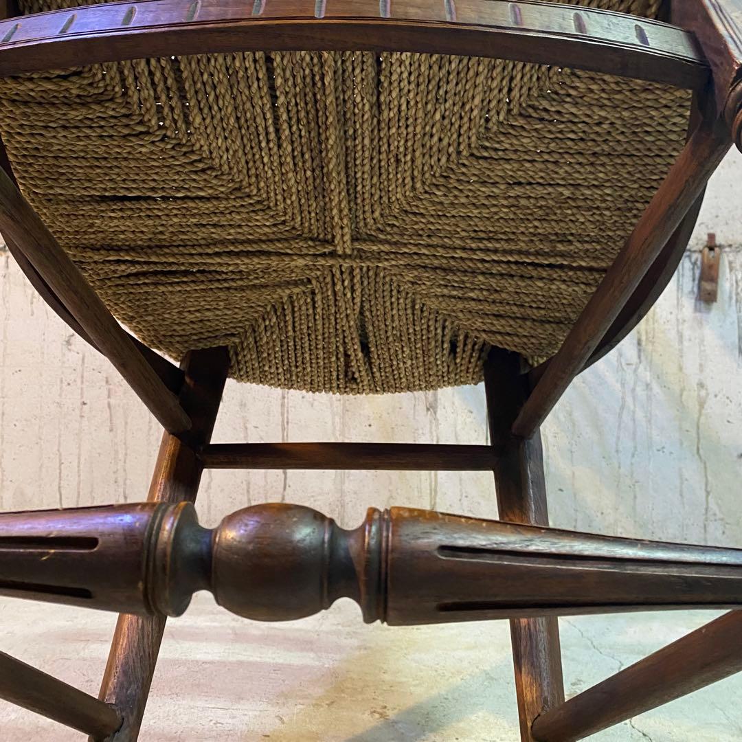 ②西洋　アンティーク　ヴィンテージ　カントリー　ペーパーコード　チェア