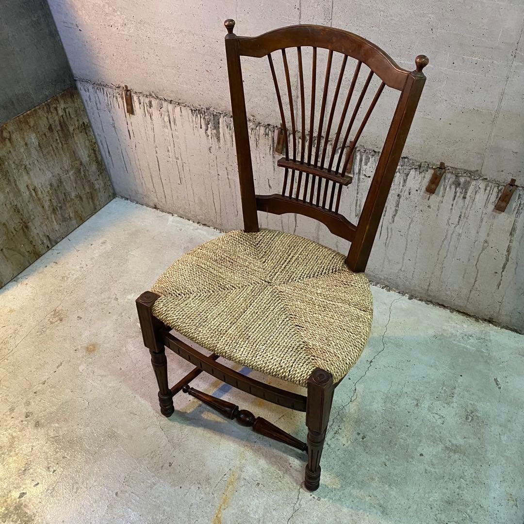 ②西洋　アンティーク　ヴィンテージ　カントリー　ペーパーコード　チェア